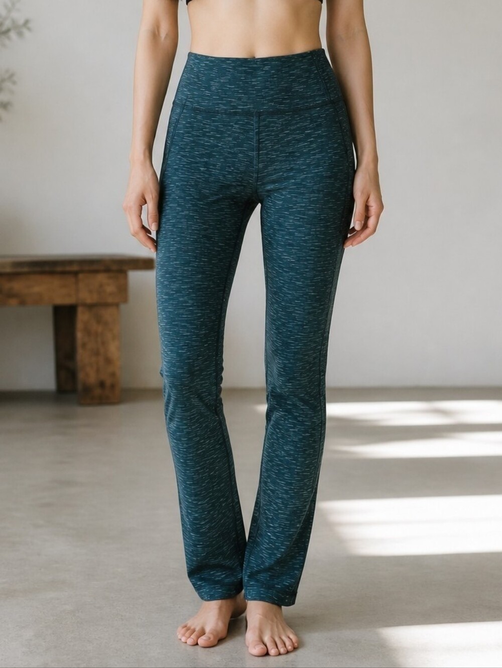 Duluth Trading Women's NoGa Slim Leg Pants in Deep Seaglass Space Dye XS x 33